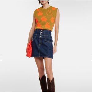 RE/DONE Corset Indigo Flow Blue Denim High Waist Mini Skirt size 24